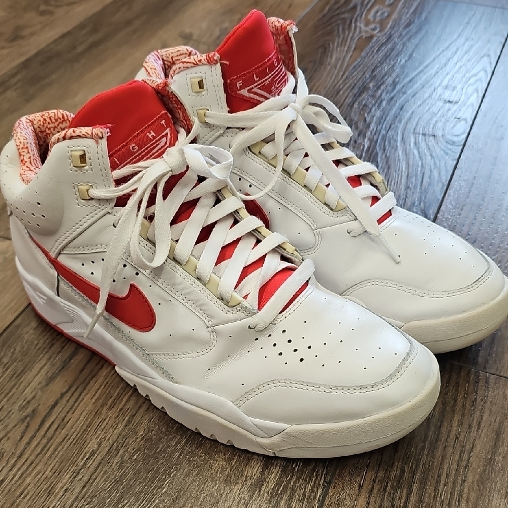 Men's White And Red Nike Sneakers